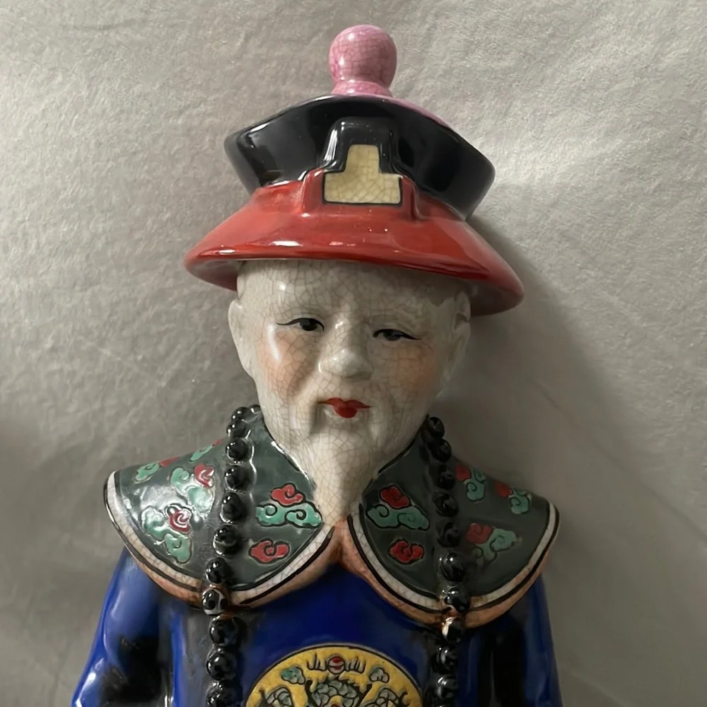 Pier 1 Imports Large Chinese Emperor Yongzheng Porcelein Statue